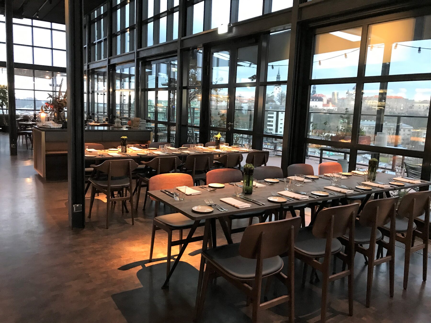 Dining room inside Fotografiska Restaurant in Tallinn’s Telliskivi Creative City