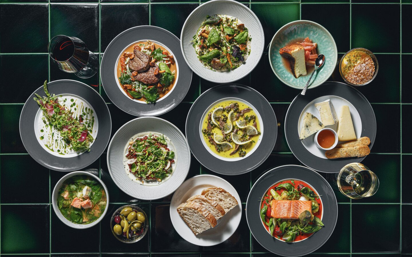A table filled with sharing plates from Lore Bistroo