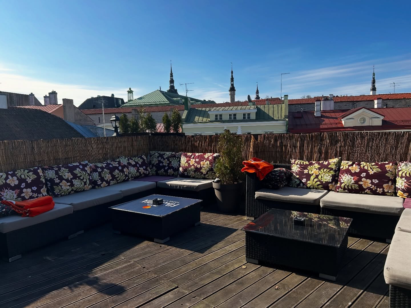 Nirvana Resto & Bar rooftop terrace overlooking Tallinn Old Town